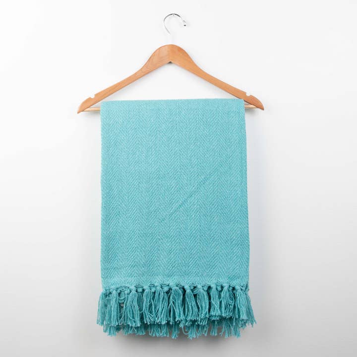Arkwright Home - Wholesale Throw Blanket - Cotton Herringbone Throw Blanket - Color options