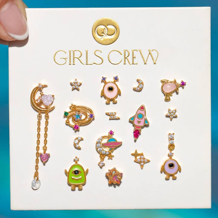 Girls Crew - Vente Parures de bijoux - Ensemble de clous Invasion Extraterrestre