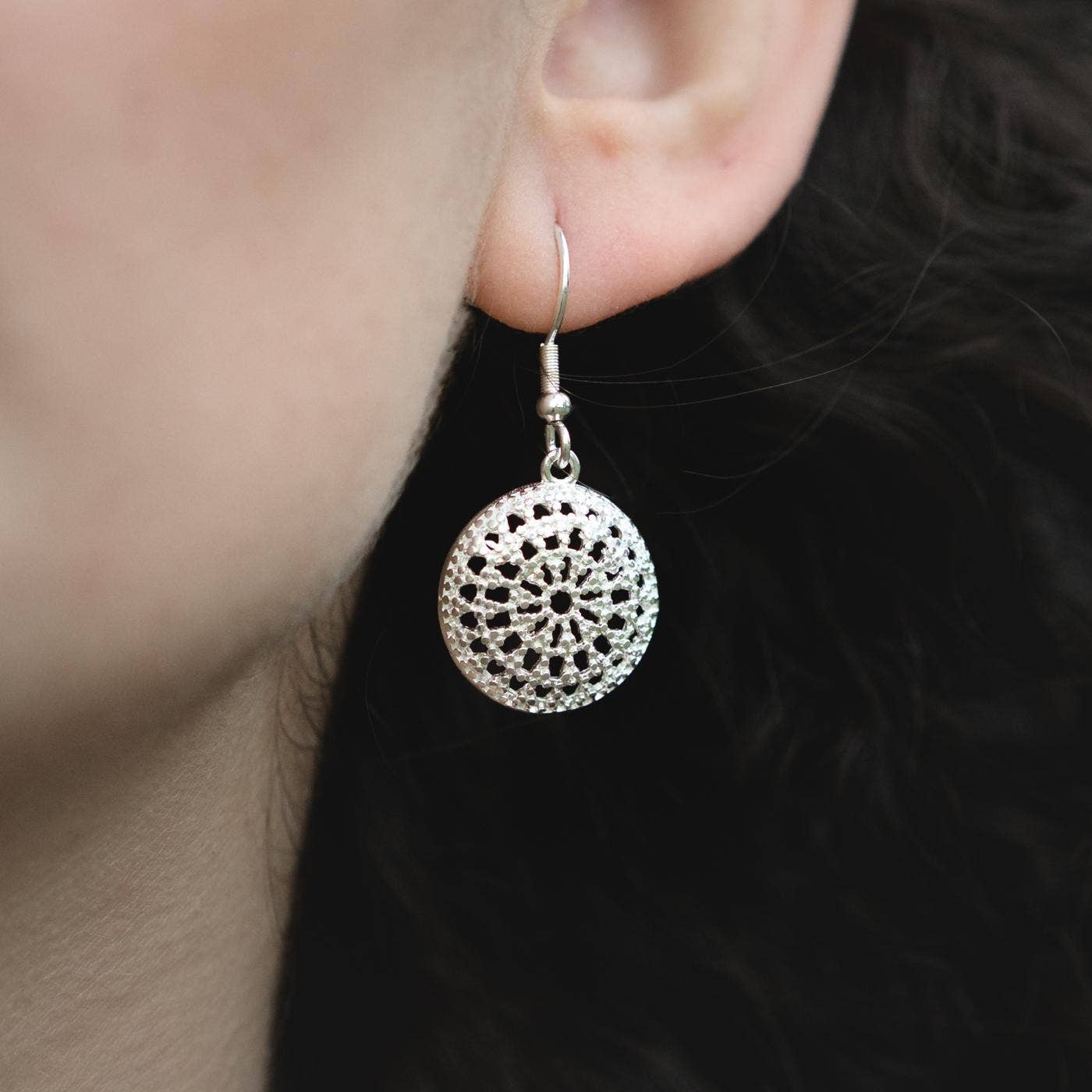 Ethical Global - Wholesale Dangle Earrings - Sun Filigree Dangle Earrings (Silver, 14K, Rose) - Handmade3