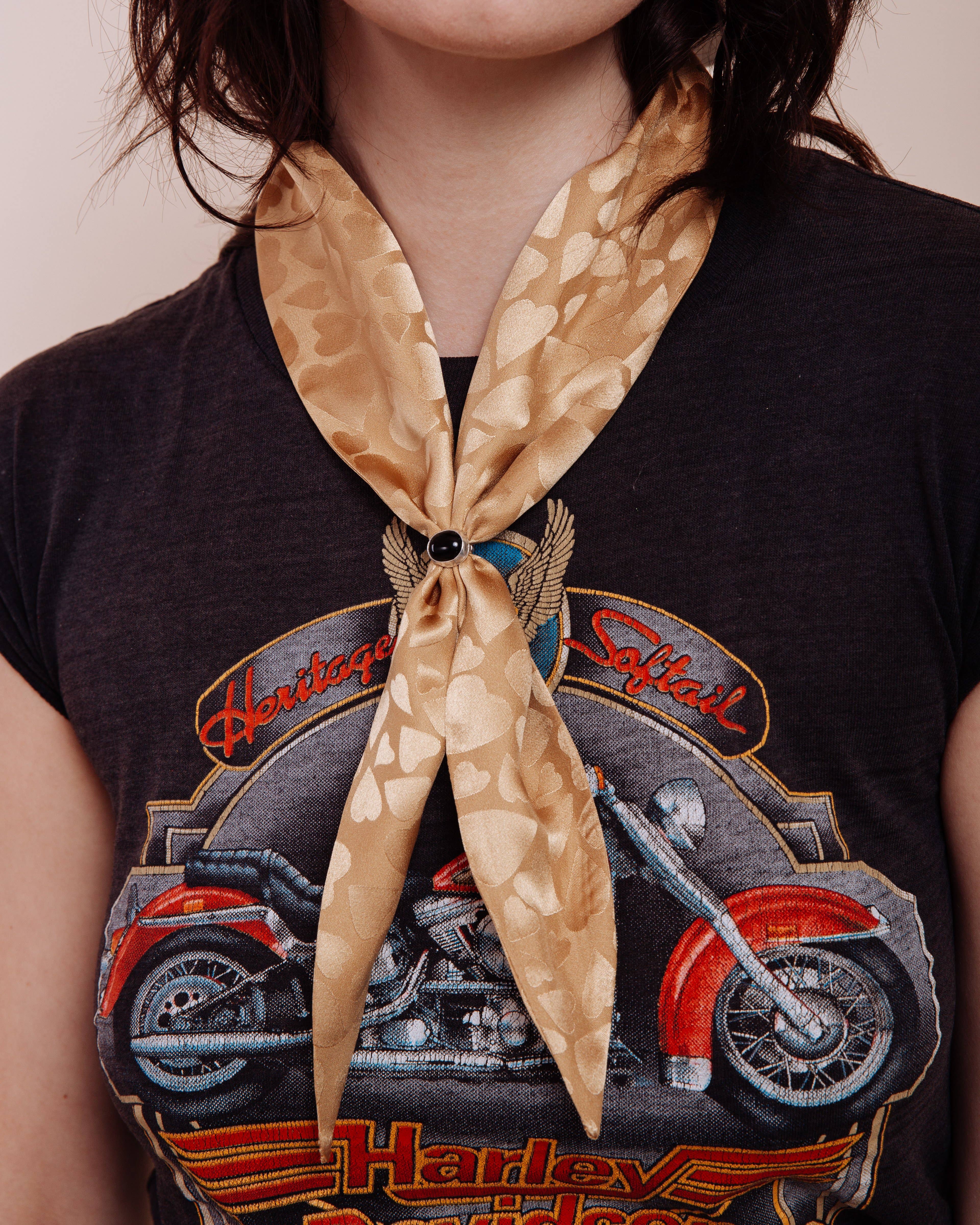 I'm With The Band - Wholesale Scarf - Women's - Queen of Hearts Gold Scarf Tie3