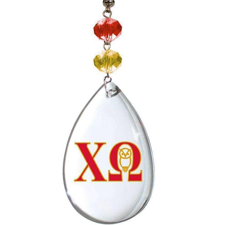 Logotipo Crystal, insignia, Chi Omega, adorno magnético para venta al por mayor de MagTrim