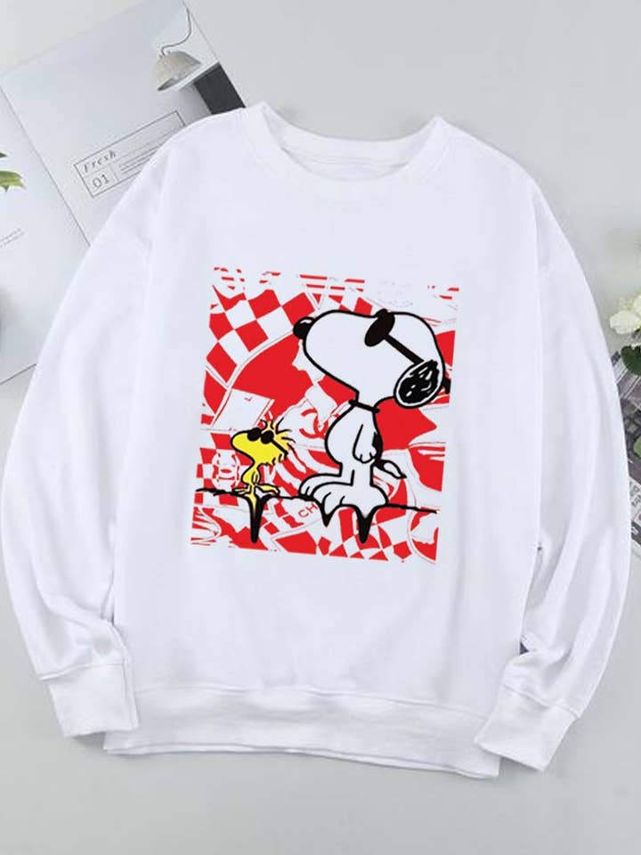 M8899-SW SNOOPY grafiske sweatshirts for engroshandel hos HARANG