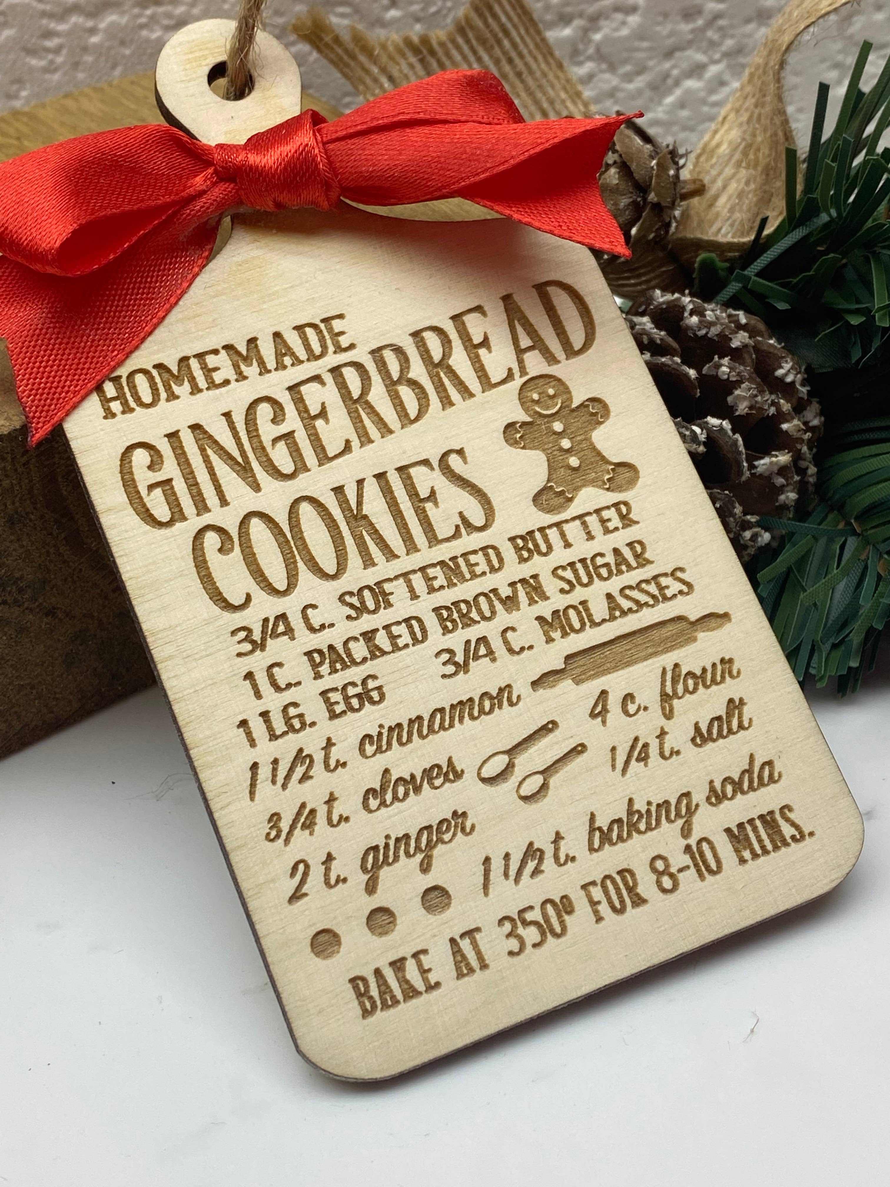 The Wooden Gift Co - Wholesale Ornament - American Style Recipe Board Tree Ornament - Chocolate Chip3