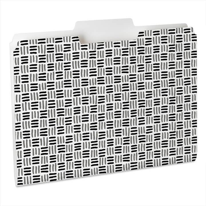 "Grey Weave" Single Decorative Reusable File Folders for wholesale by Conimar Promotions