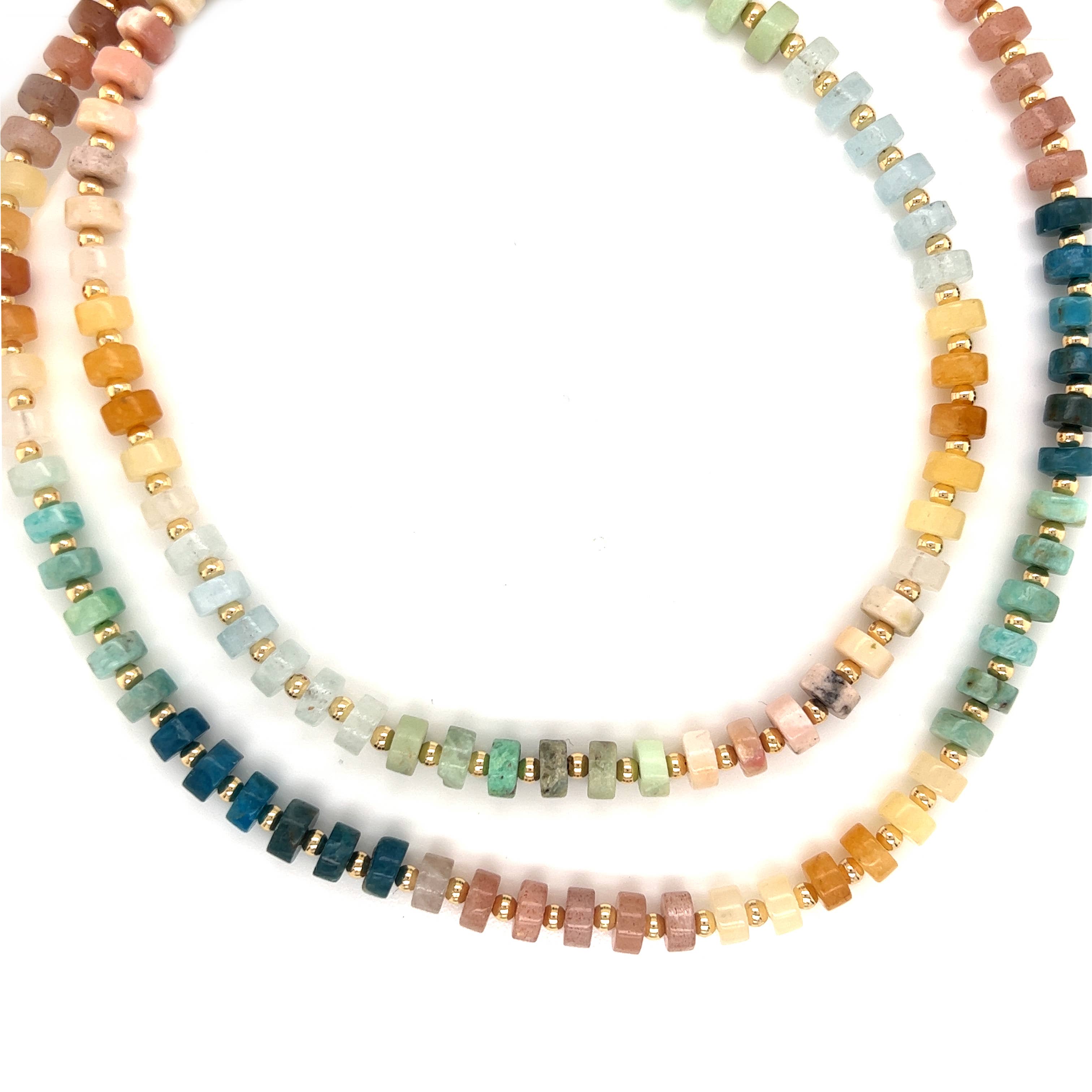 Mali Beads - Vendita all'ingrosso Collane di perline/perle - Collana con Perline di Pietre Preziose a Gradiente Ombre – Gioielli Stratificati Colorati per Donne8