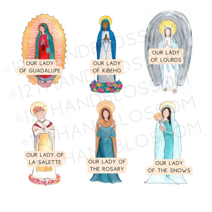 12th and Blossom - Wholesale Art Print - Custom Titles of Mary Portrait (Choose 3, 4, or 5 Titles)3