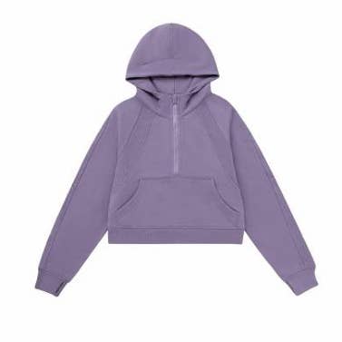 Sudadera con capucha morada 1/2 cremallera para venta al por mayor de Meripex Apparel