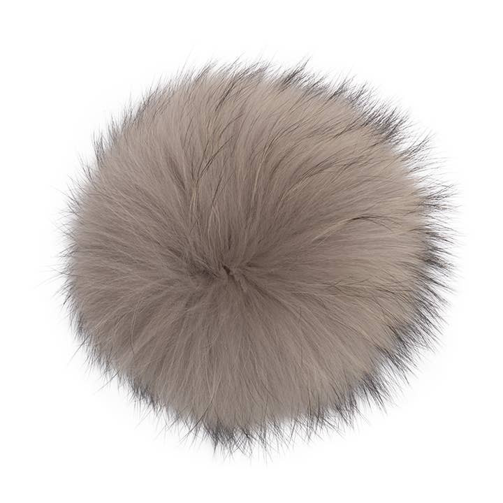 Real Raccoon Fur Pom Pom - Pebble for wholesale by Lindo F