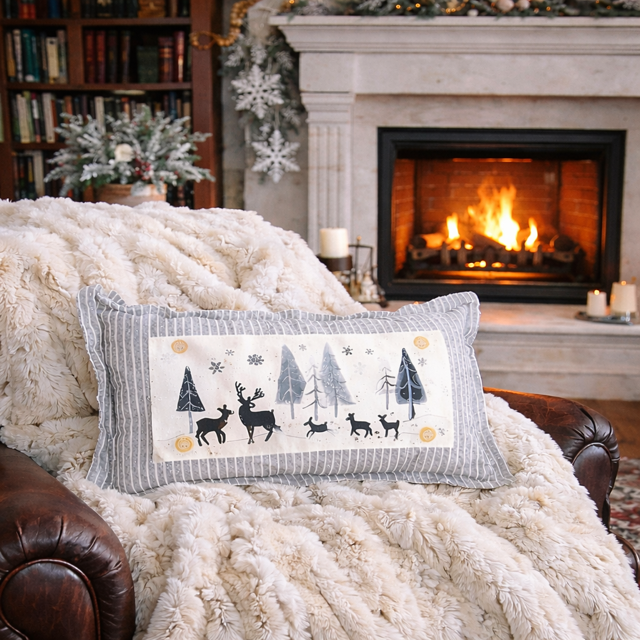 PillowPanels - Wholesale Throw/Decorative Pillow - CHARCOAL/CREAM STRIPES:  PILLOW ONLY (with insert) 11