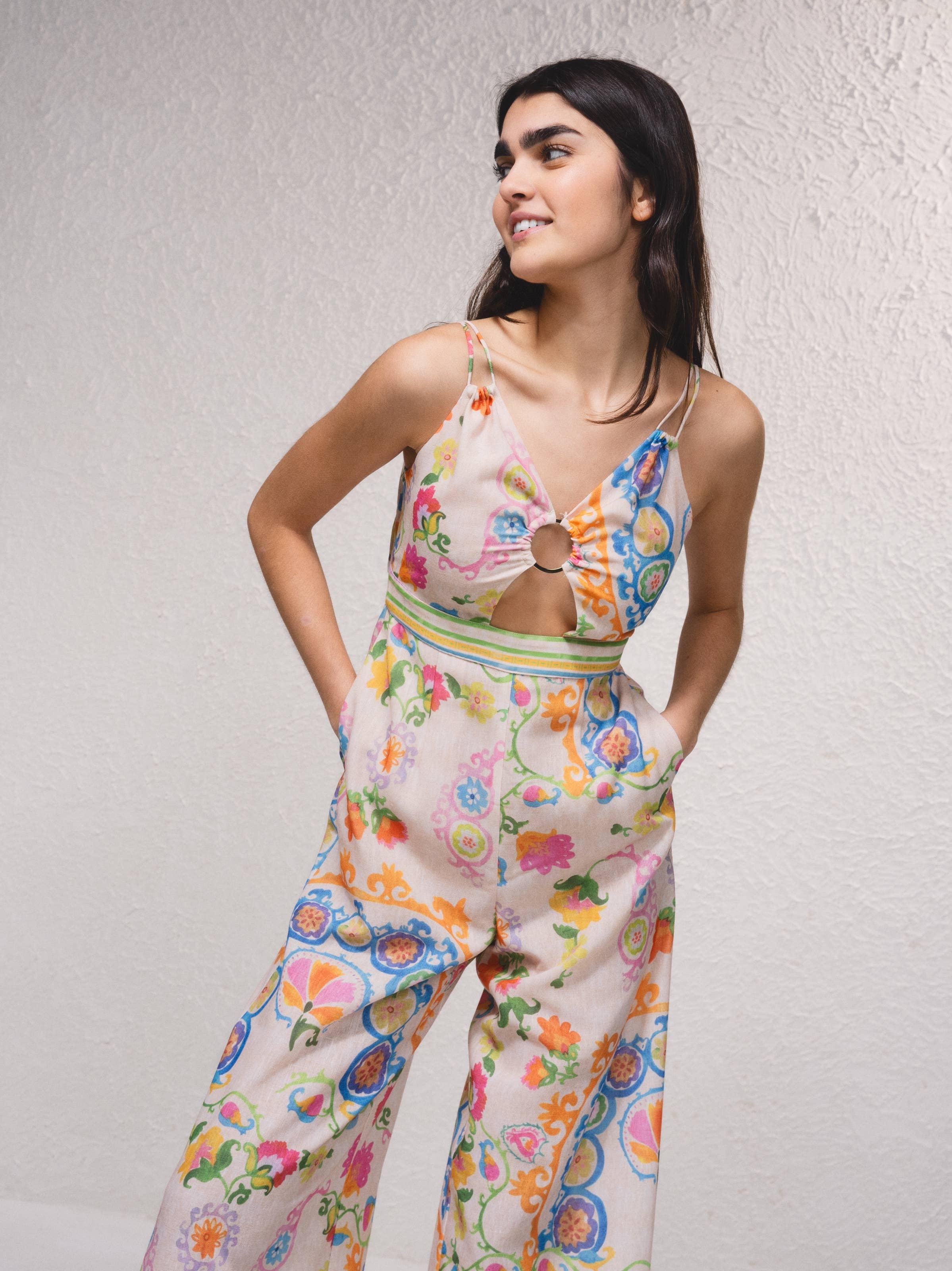 Print 259202 - Printed jumpsuit with thin straps for wholesale on Faire1