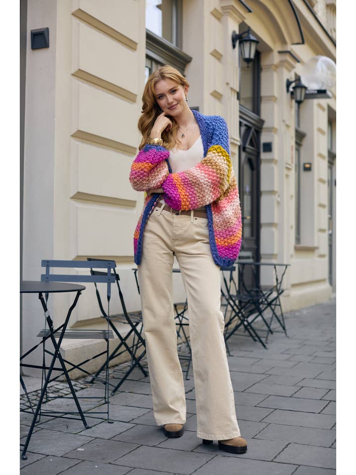 SAACHI - Wholesale Cardigan - Women's - Rainbow Knitted Cardigan4