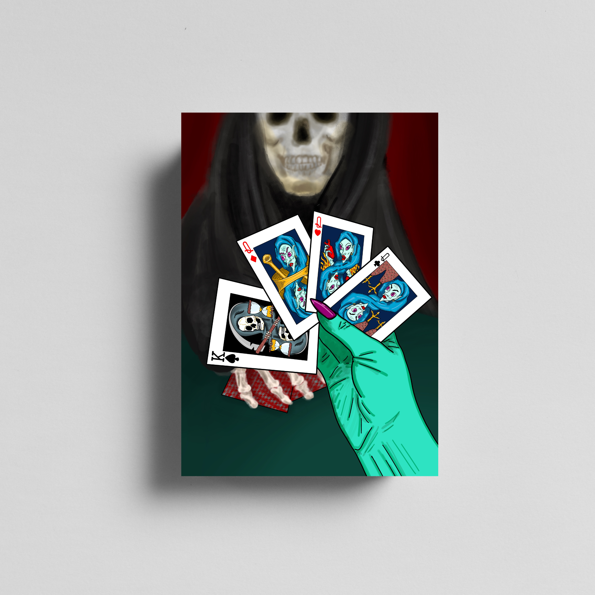 Hannah Kate Makes - Wholesale Art Print - Baba & the Reaper Art Print - A5/A4 - Baba Yaga & Death10