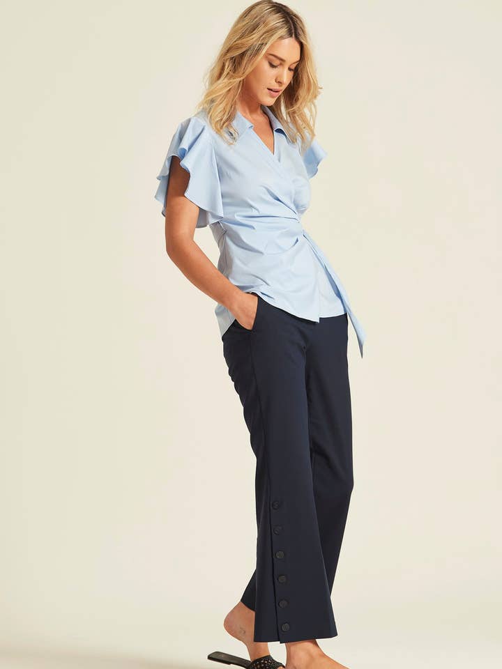 Butons Stretch Cotton Pants for wholesale by OKY