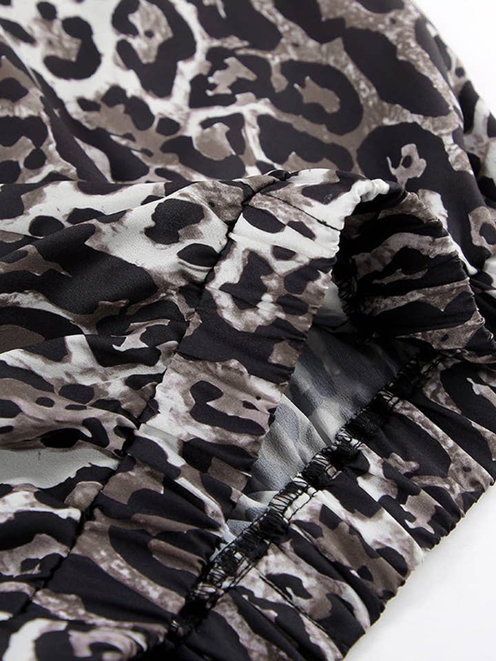 LEOPARD Wide-Leg Satin Animal Print Pants for wholesale on Faire4