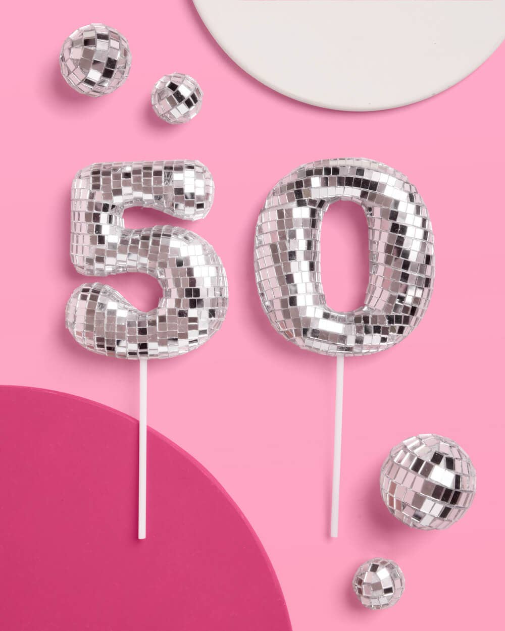 xo, Fetti - Wholesale Cake/Cupcake Topper - 50 Disco Topper - 6 pc mirrored cake toppers3