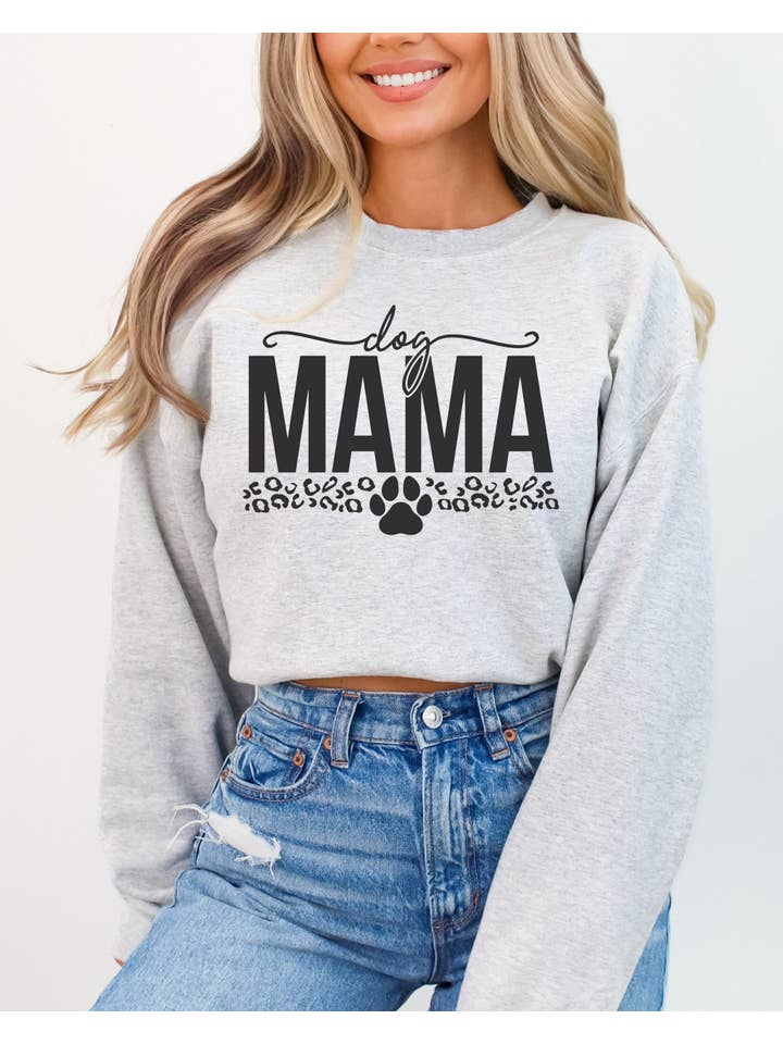 Desert Raine – wholesale Sweatshirt med tryck - Dam – Hund Mama Crewneck Sweatshirt1