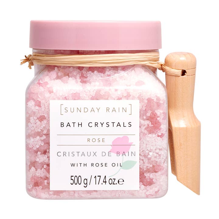 Sunday Rain Badkristallen Roos, 500g voor wholesale door Beauty Goddess