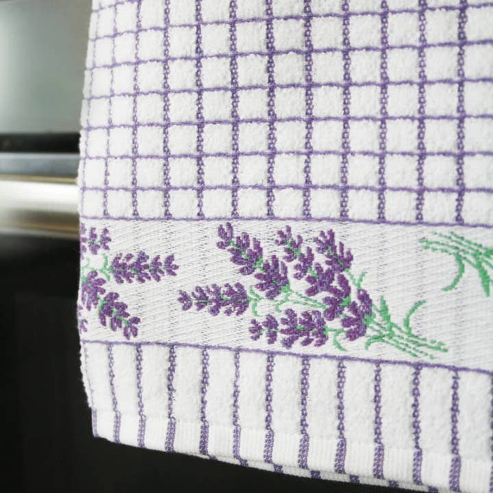Dublin Gift Company - Wholesale Tea Towel - Poli Dri Jacquard Lavender Sprig Tea Towel2