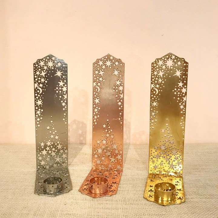 Ariana Ost – wholesale Ljushållare – Reflekterande Glittrande Stjärnljusstake – Mässing5