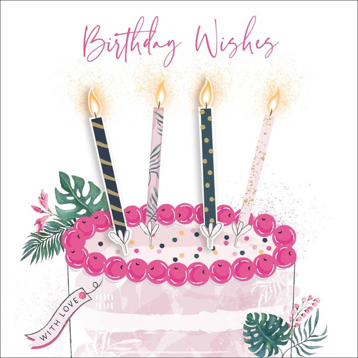 Birthday Wishes, Handmade Greeting Card for wholesale by The Handcrafted Card Company