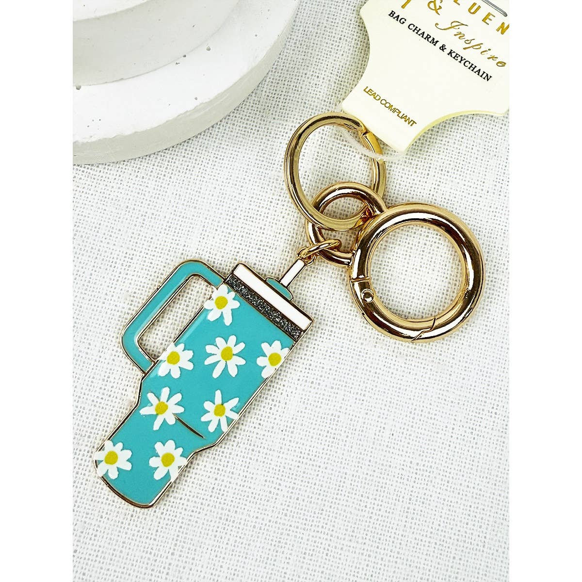 Love and Repeat - Wholesale Keychain - Unisex - Tumbler Shaped Enamel with Bag Charm Key Chain2