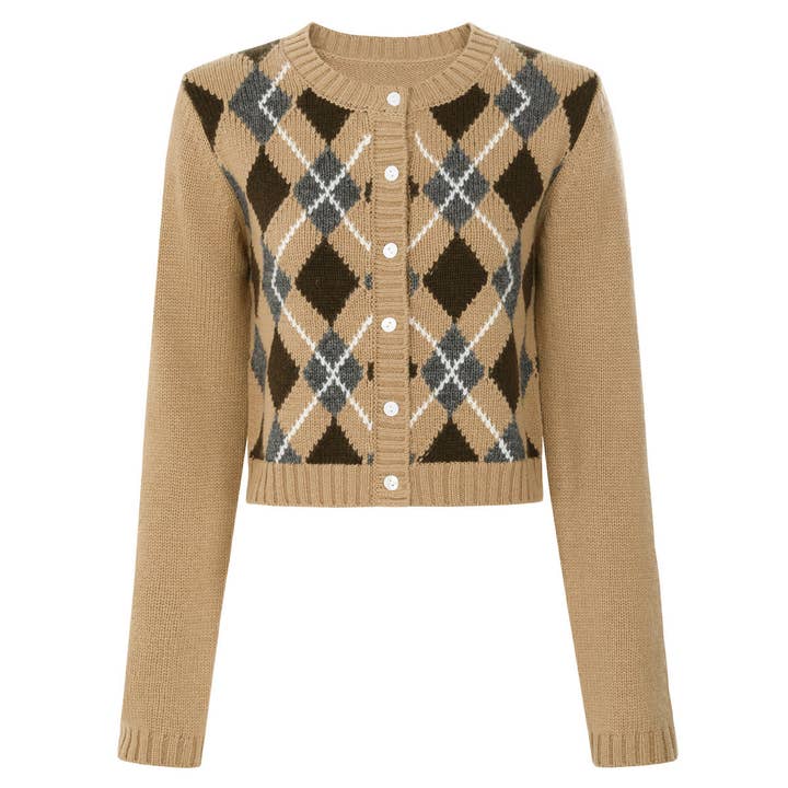 1M351 Stylish Short Knit Pullover Round-Neck Sweater Top for wholesale by Sanyao Fashion