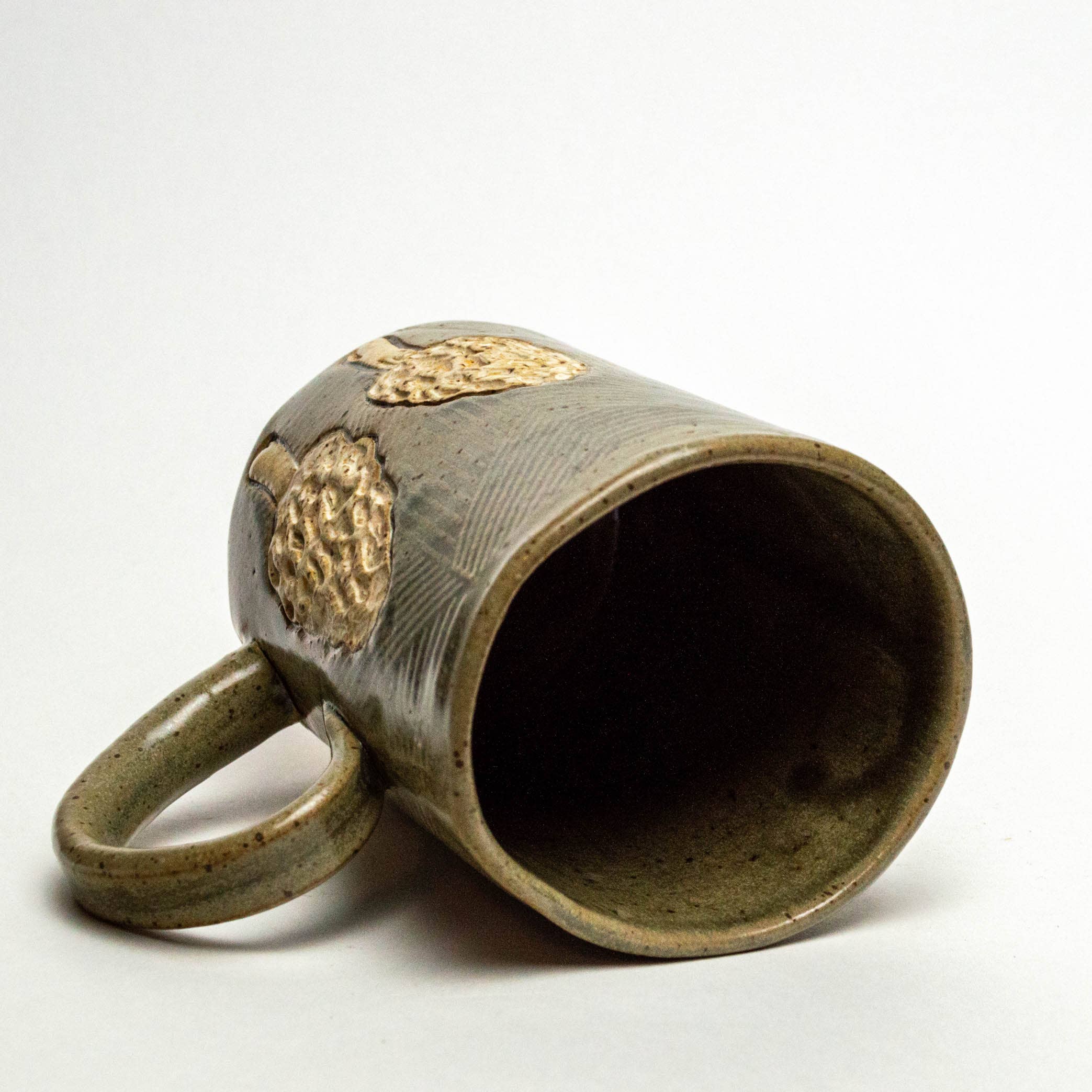 White Squirrel Clayworks - Wholesale Coffee Mug - Morel Mushroom Design Handmade in Ohio, Ceramic 14oz Mug2