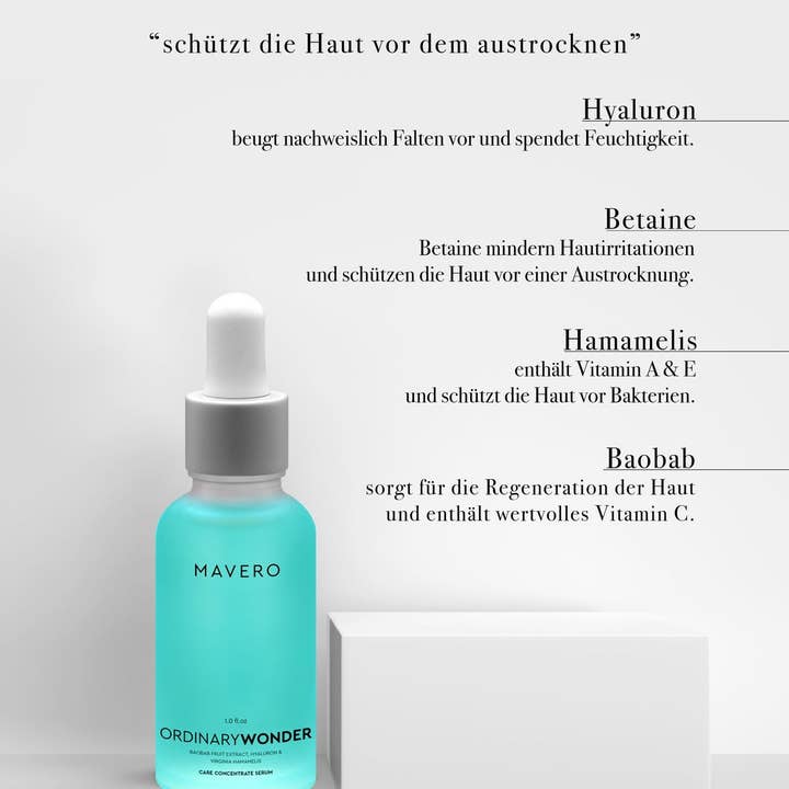 MAVERO COSMETICS - Wholesale Facial Serum/Concentrate - ORDINARYWONDER - hyaluronic acid serum with baobab & witch hazel2