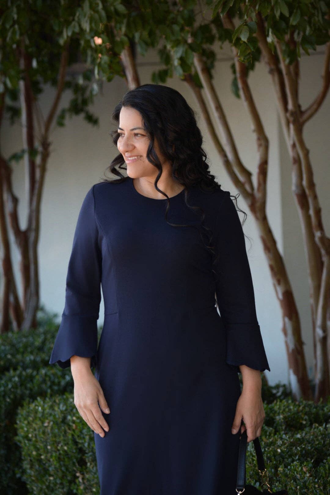 Skirt Society - Wholesale Dress - Women's - Lille Navy Scalloped Dress2