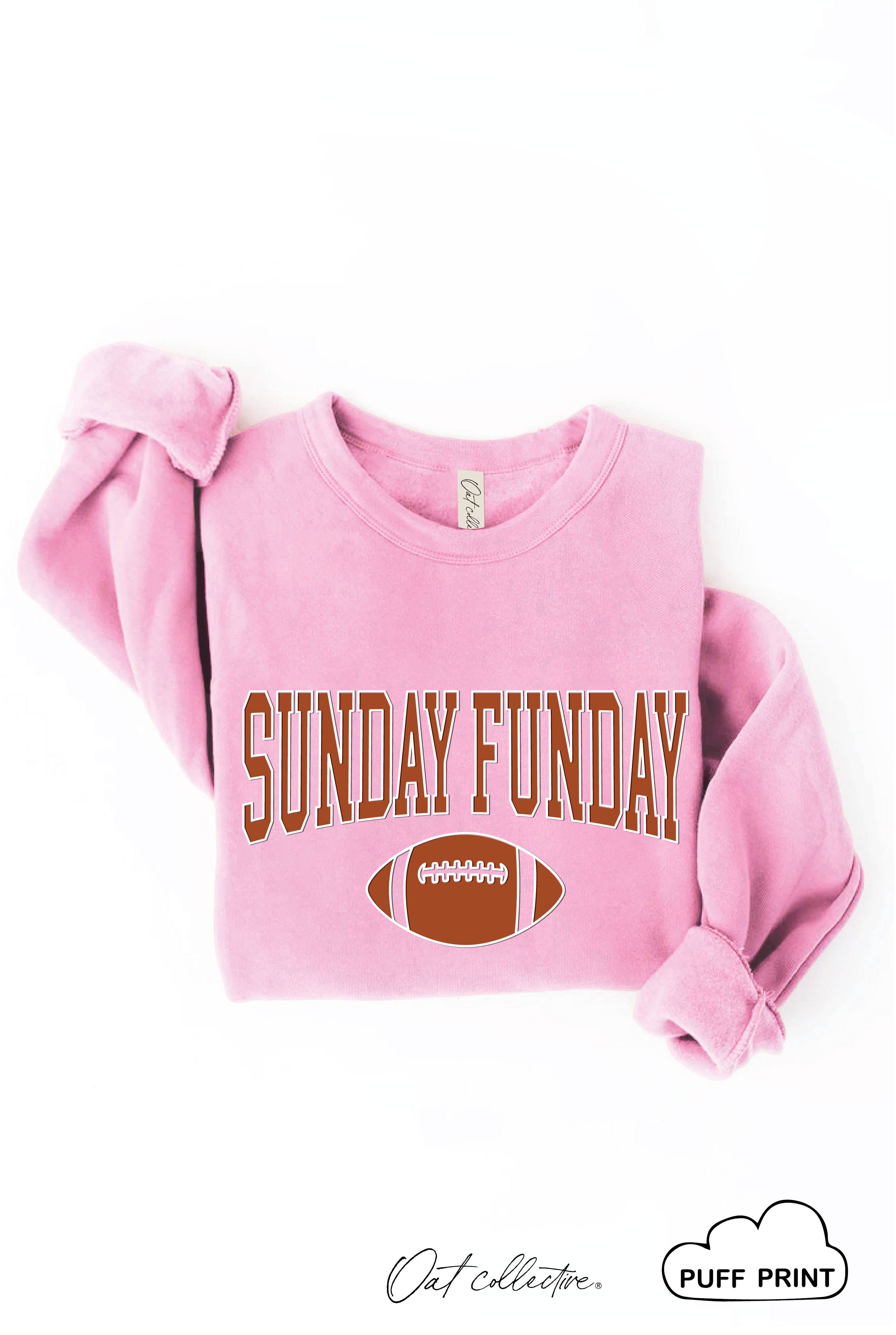 OAT COLLECTIVE - Wholesale Graphic Sweatshirt - Women's - SUNDAY FUNDAY PUFF Graphic Sweatshirt23