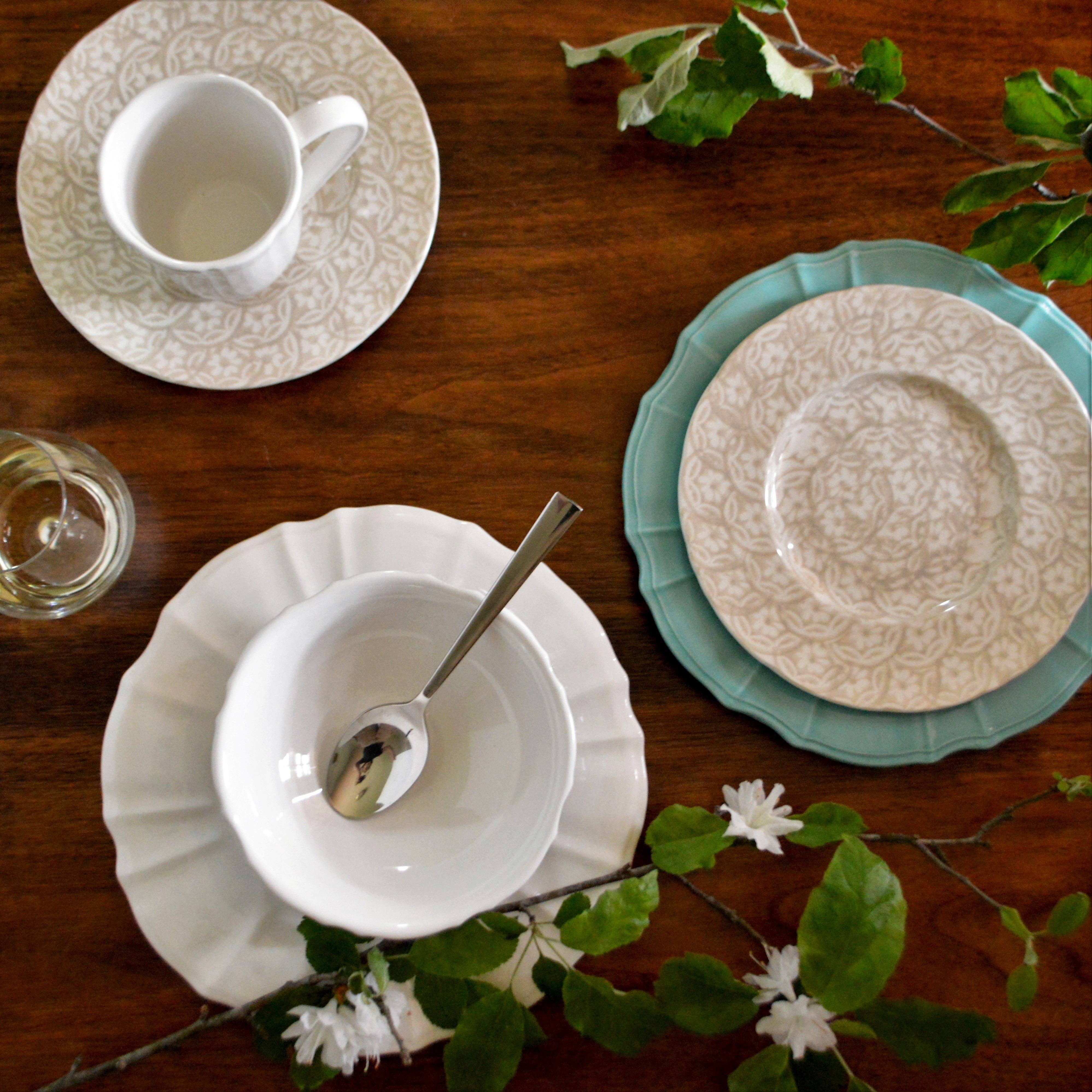 Euro Ceramica Home | ClayBarn - Wholesale Dinner Plate - Chloe Floral Accent Dessert Plates - Crafted in Portugal1