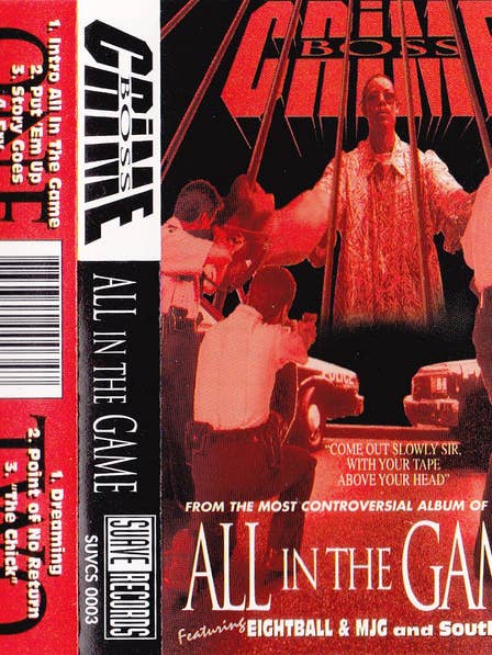 CRIME BOSS All In The Game Sealed Music Cassette for wholesale by Real Retro