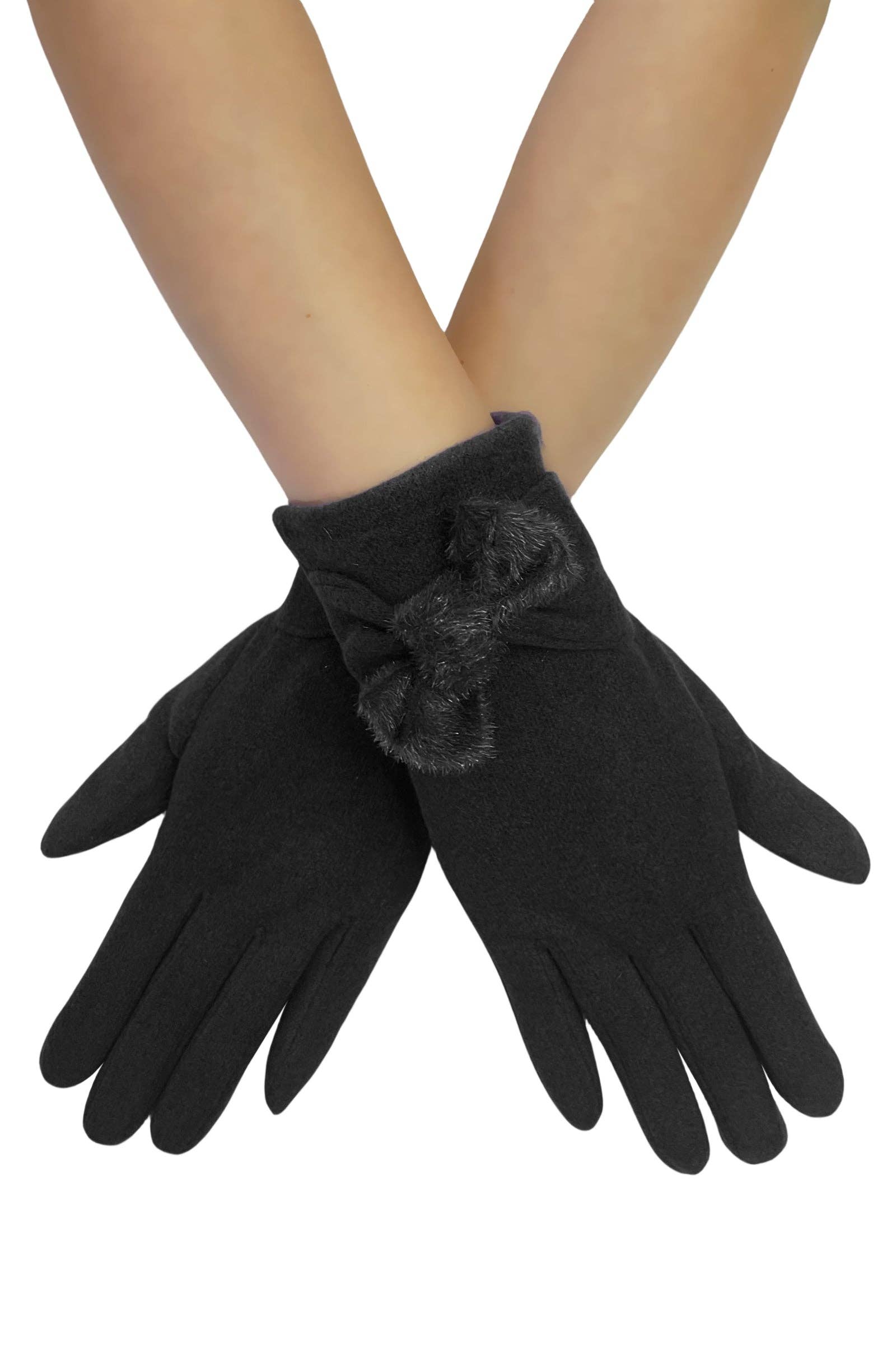 Fashion Scarf World - Wholesale Gloves – Women's - Twist Bow Plain Touchscreen Gloves4