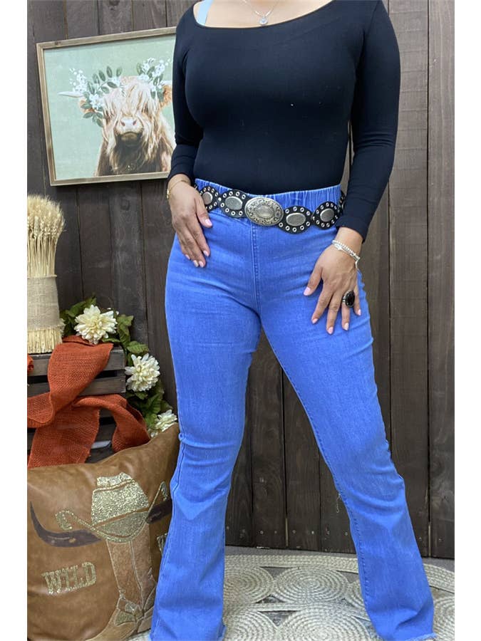 luluclothes - Wholesale Pants - Women's - S009 Elastic band waist long straight women blue pants2