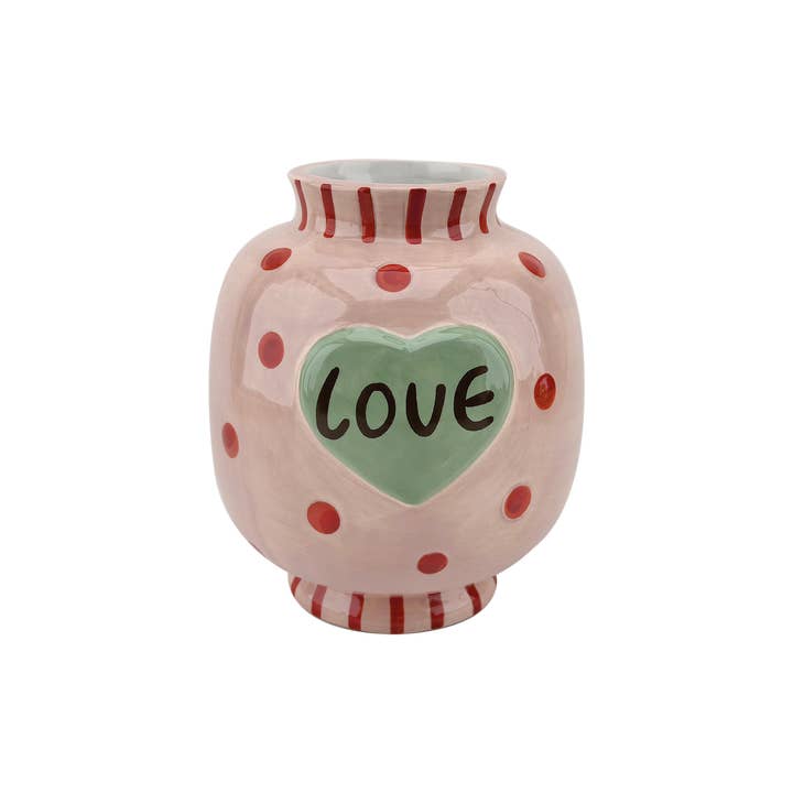 Vaso love rosa L14 P13,8 A15,9cm por atacado de Opjet Paris