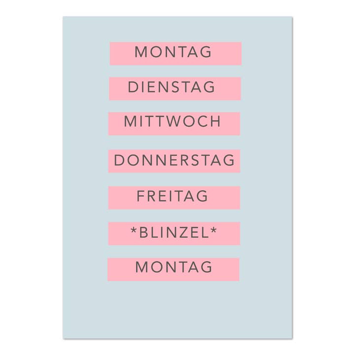 Postcard “Blinzel” for wholesale by Rabenmütter Verlag UG