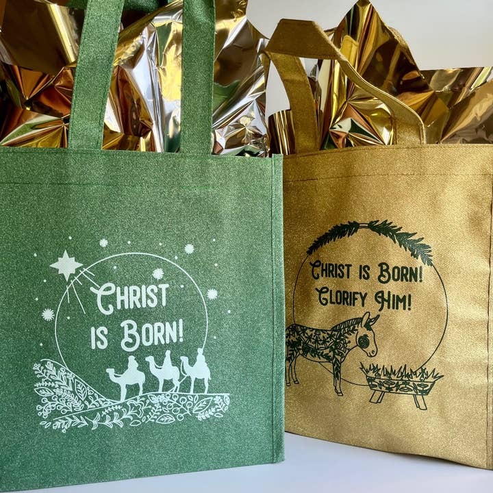 Christ Is Born Reusable Gift Bags for wholesale by DRAW NEAR DESIGNS, LLC
