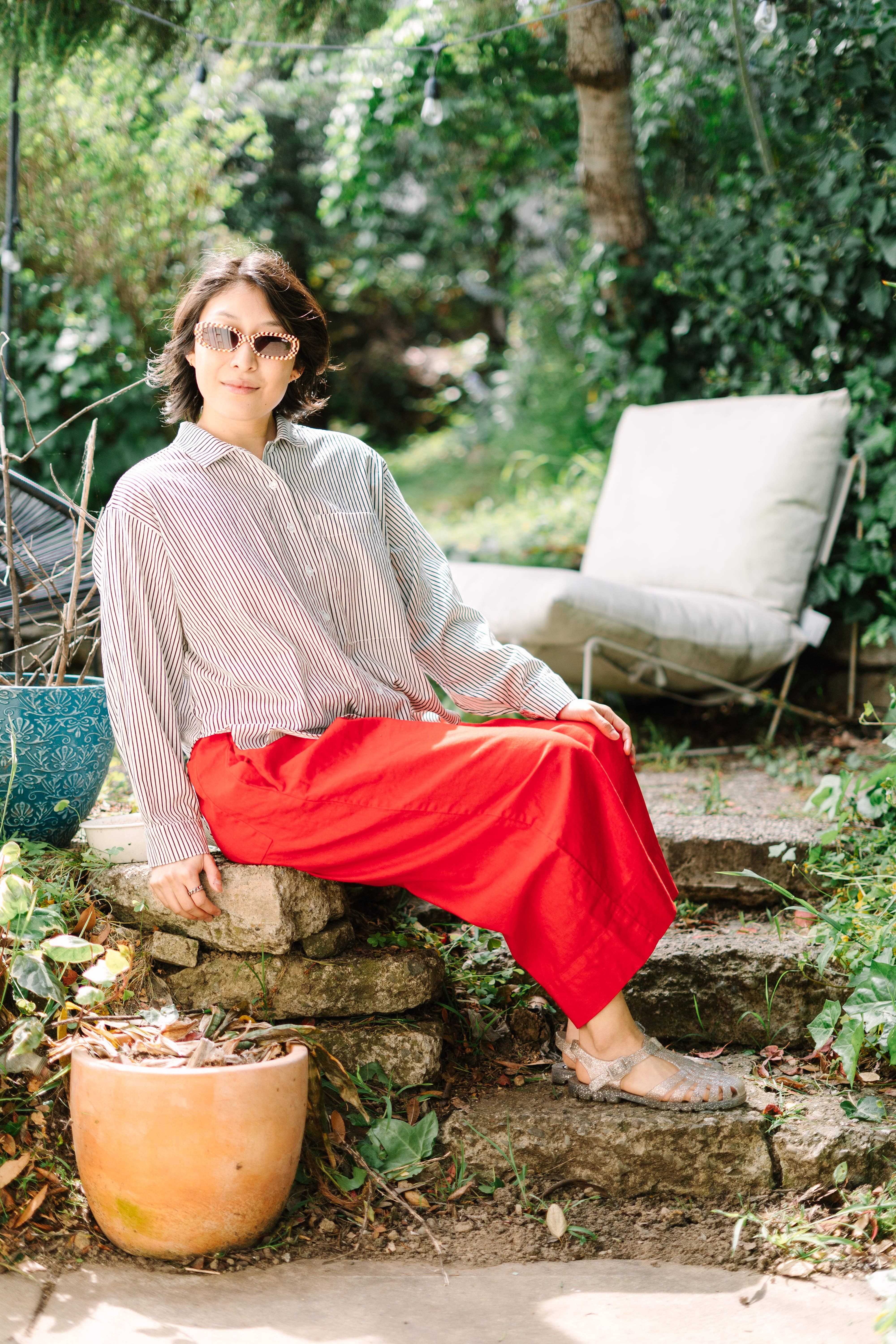 Nettle Studios - Wholesale Button Down Shirt - Unisex - Size Inclusive Plus Size Long Sleeve Button Up Striped Linen21