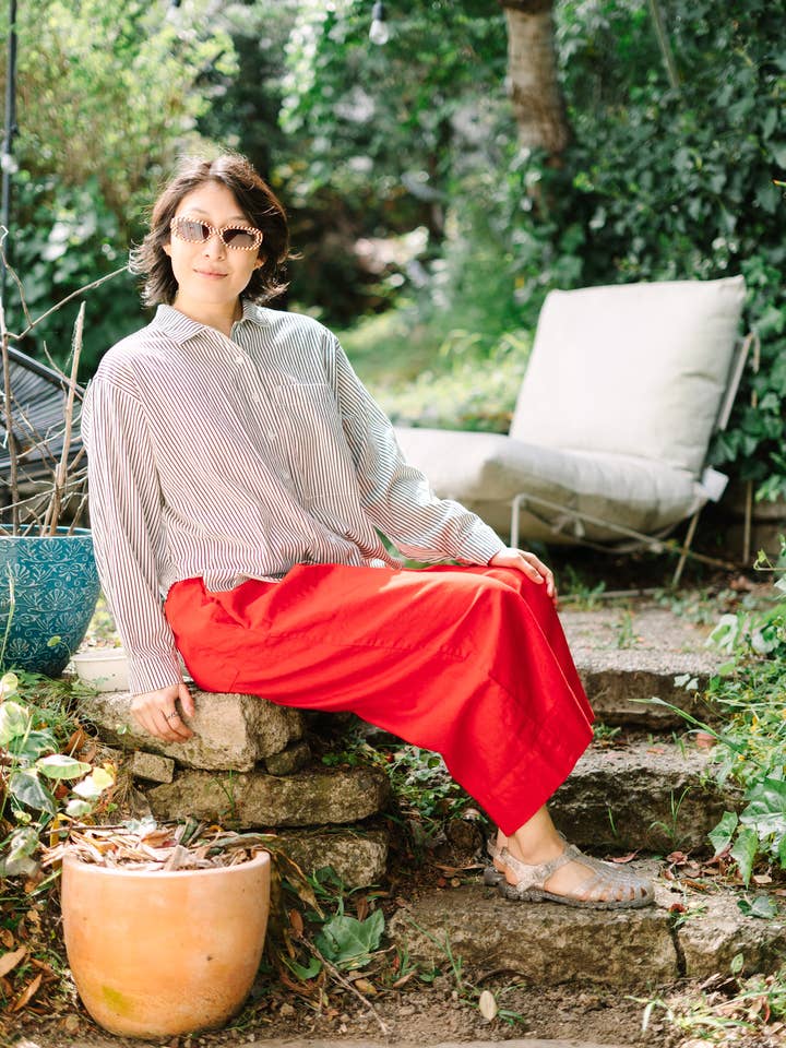 Nettle Studios - Wholesale Button Down Shirt - Unisex - Size Inclusive Plus Size Long Sleeve Button Up Striped Linen21