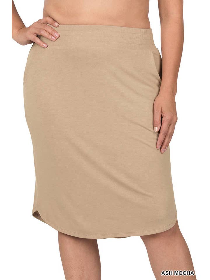 Vanilla Monkey - Wholesale Skirt - Women's - Plus Elastic Waist Tulip Hem Skirt