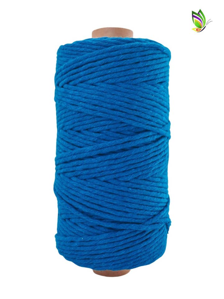 Fil de coton torsadé | BLEU - Macramé pour la vente par Zaumi Loop
