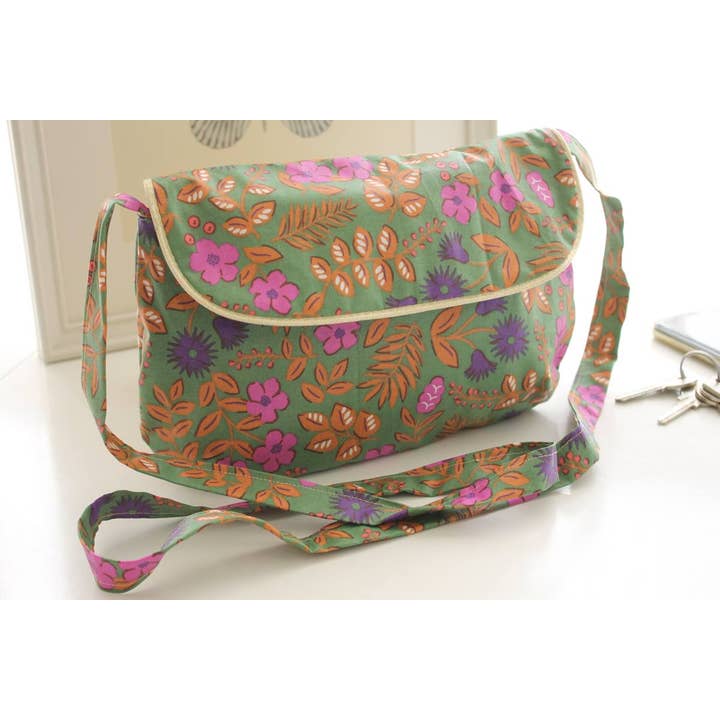 Saco Anaé flores violetas por atacado de Sabrina Trefle