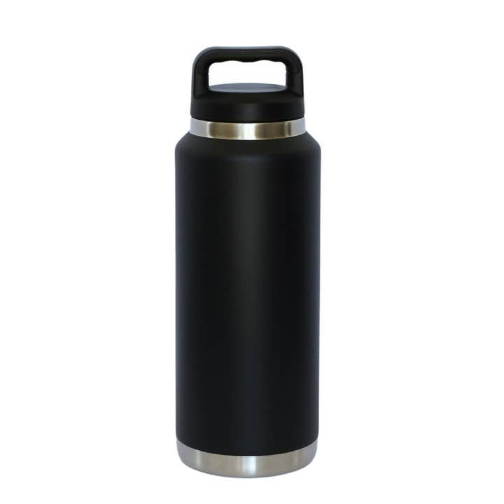 36 Oz Stainless Steel Twist-Off Cap Water Bottle - Black for wholesale by Creative Gifts International Inc.