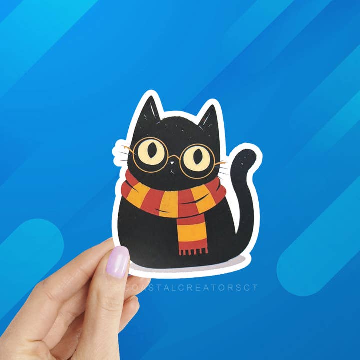 Coastal Creators of Connecticut - Wholesale Phone & Laptop Stickers - Harry Potter Cat Laptop, Phone, Kindle, Water Bottle Sticker