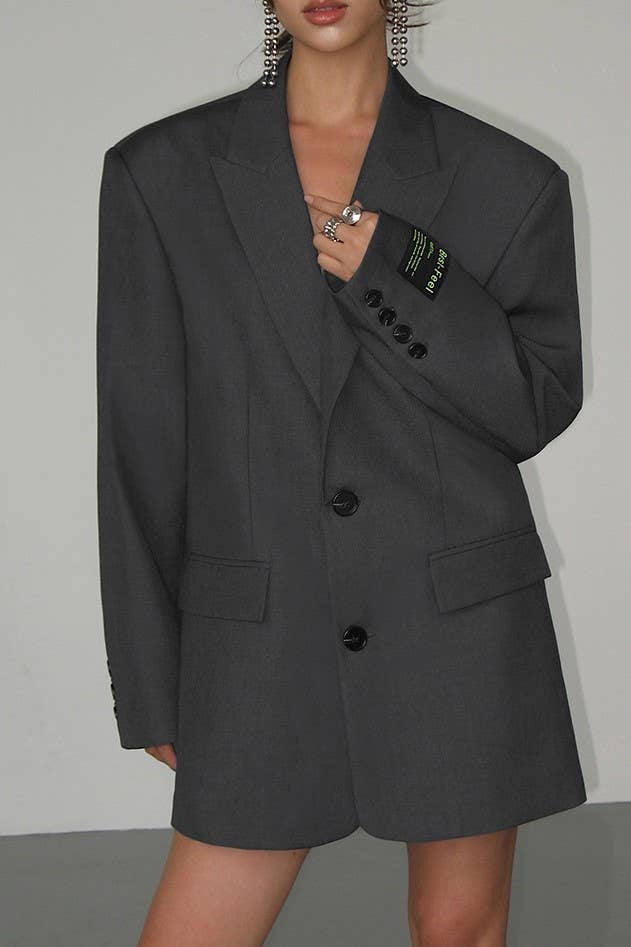 Rosa Clothing - Wholesale Blazer - Women's - BF Sophisticated Lapel Loose Fit Blazer11