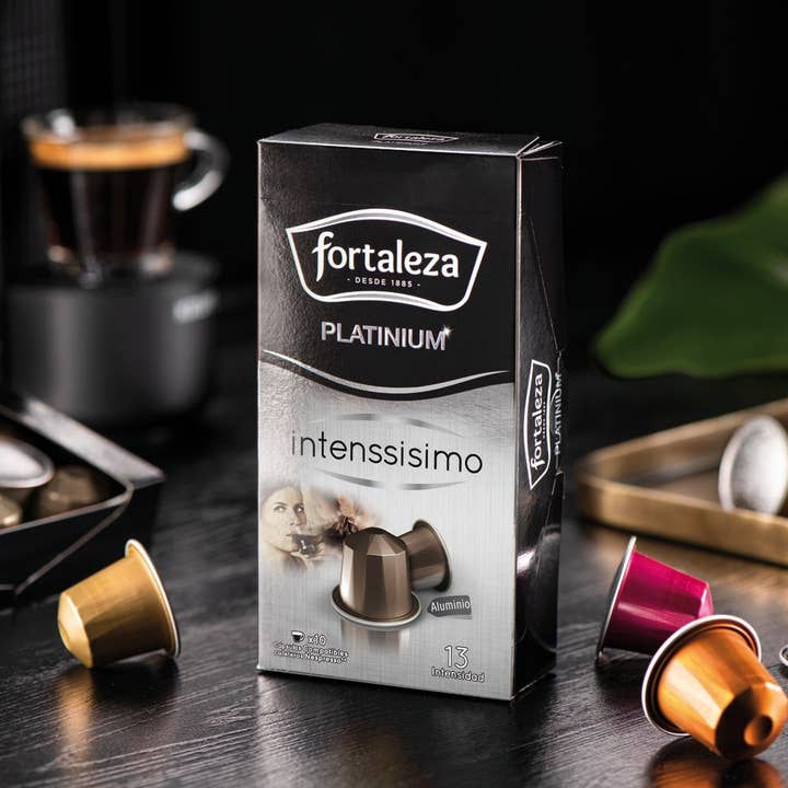 Cápsulas Platinium Intenssisimo compatibles Nespresso8x10cap para venta al por mayor de Café Fortaleza