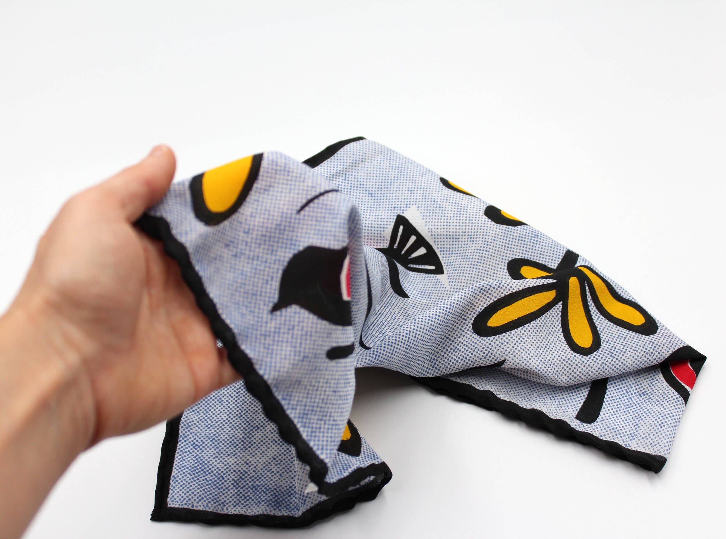 Matilde Beldroega - Wholesale Handkerchief - Unisex - 100% silk scarf - Little Birds Dancing - small6