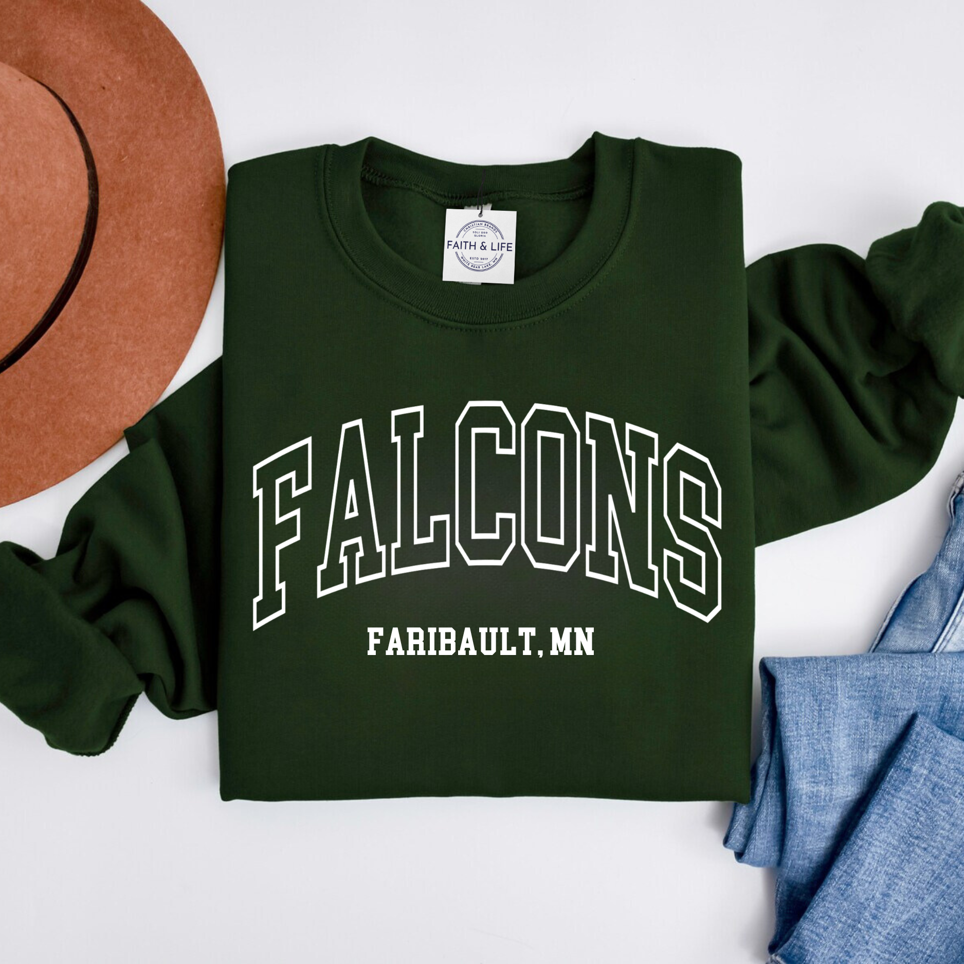 Faith & Life Christian Brands - Wholesale Graphic Sweatshirt - Women's - Custom City State or Text Personalized Crewneck Sweatshirt20