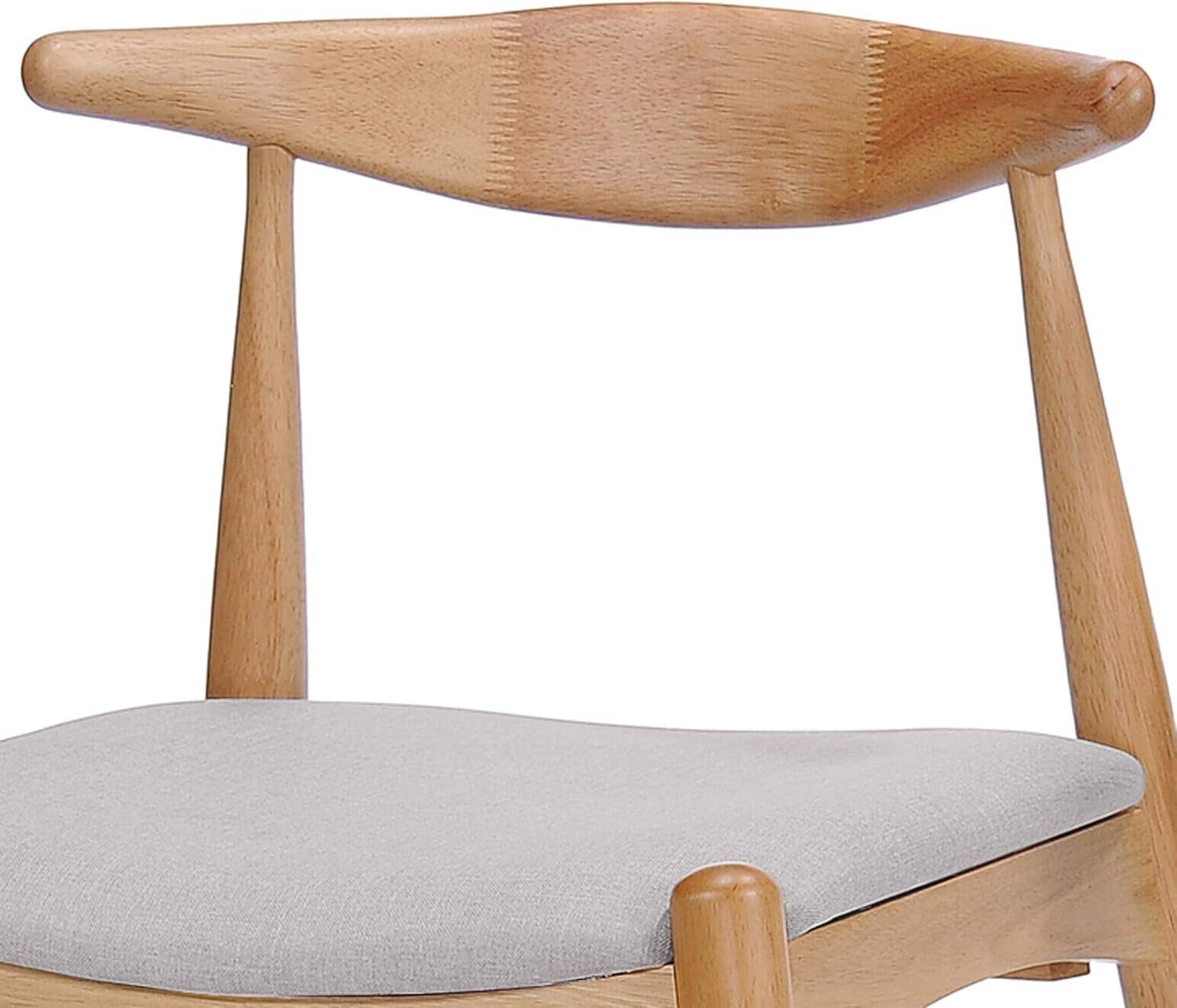 Beige Fabric Dining Chairs With Oak Finish 2 Pack Set for wholesale on Faire6