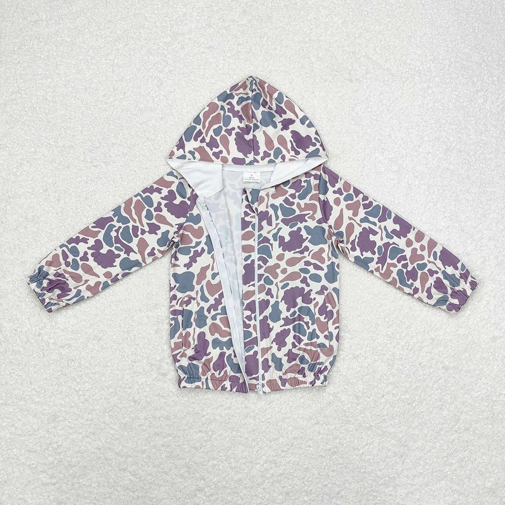 Aier Wholesale - Wholesale Hoodie - Kids - Baby Boys Grey Camo Hooded Long Sleeve Zip Jackets Tops1